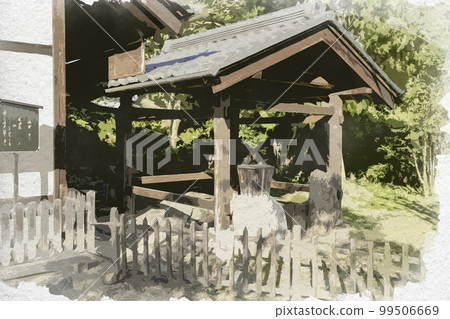 Watercolor-style Hokke-ji Temple bathroom, Nara City, Nara Prefecture 99506669