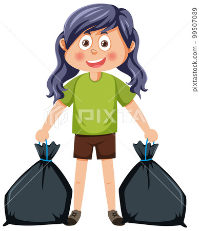 Cartoon character of kid cleaning Cartoon character of kid cleaning 99507089
