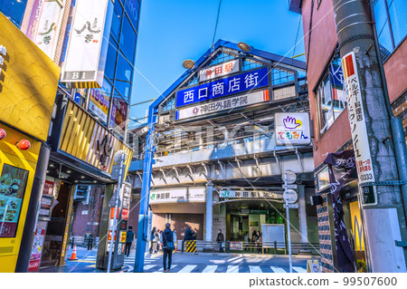 Tokyo cityscape in Japan View of Kanda Station etc. from the west exit shopping street Tokyo cityscape in Japan View of Kanda Station etc. from the west exit shopping street 99507600