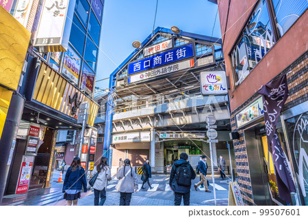 Tokyo cityscape in Japan View of Kanda Station etc. from the west exit shopping street Tokyo cityscape in Japan View of Kanda Station etc. from the west exit shopping street 99507601