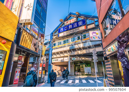 Tokyo cityscape in Japan View of Kanda Station etc. from the west exit shopping street Tokyo cityscape in Japan View of Kanda Station etc. from the west exit shopping street 99507604