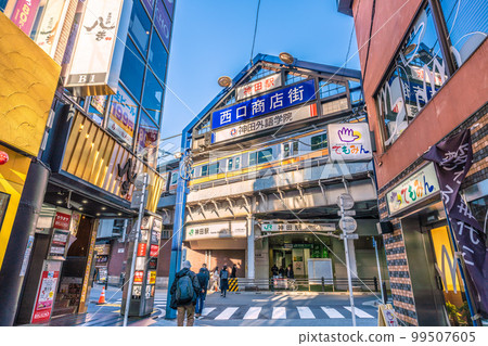 Tokyo cityscape in Japan View of Kanda Station etc. from the west exit shopping street Tokyo cityscape in Japan View of Kanda Station etc. from the west exit shopping street 99507605