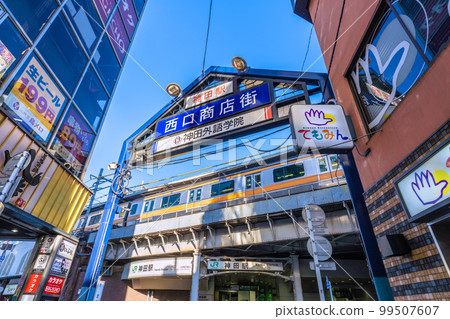 Tokyo cityscape in Japan View of Kanda Station etc. from the west exit shopping street Tokyo cityscape in Japan View of Kanda Station etc. from the west exit shopping street 99507607