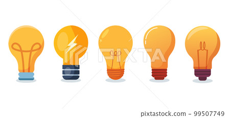 set of light bulb isolated. creative idea and innovation vector illustration 99507749