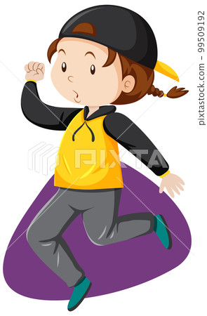 Active girl simple cartoon character Active girl simple cartoon character 99509192