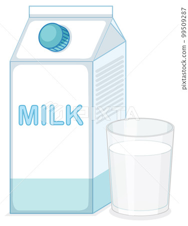 Milk carton box with a glass 99509287