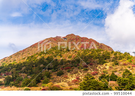 Scenery seen from the Unzen Nita Pass Ropeway area ``Unzen Nita Pass, Nagasaki Prefecture'' Clear autumn foliage scenery 99510044
