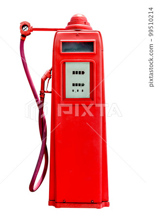 retro red petrol gasoline pump isolated 99510214