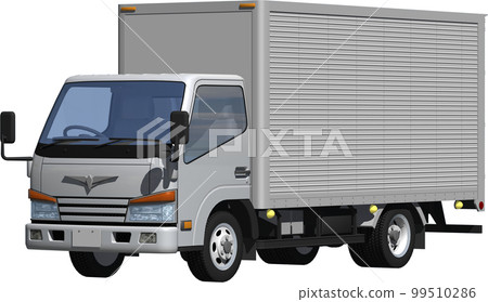 Original 2-ton small truck van, long body clipping image illustration 99510286
