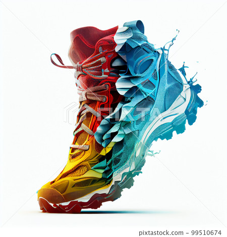 beautiful hiking person shoes in action 99510674