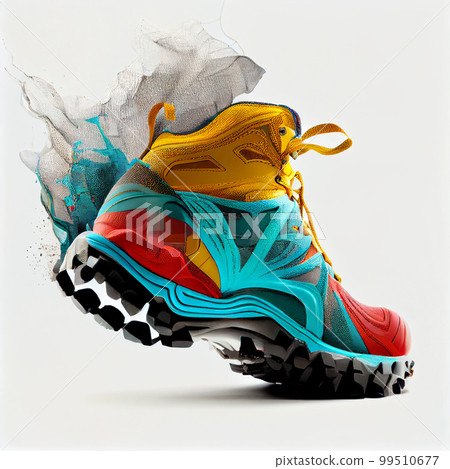beautiful hiking person shoes in action beautiful hiking person shoes in action 99510677