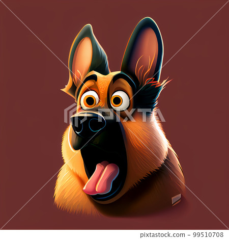 Cute funny shocked German shepherd Cute funny shocked German shepherd 99510708