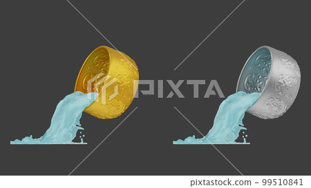 element of gold and silver bowl with water thai culture from image traced 3d. songkran festival thailand travel. element of gold and silver bowl with water thai culture from image traced 3d. songkran festival thailand travel. 99510841