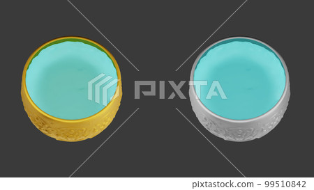 element of gold and silver bowl with water thai culture from image traced 3d. songkran festival thailand travel. element of gold and silver bowl with water thai culture from image traced 3d. songkran festival thailand travel. 99510842