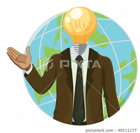 Business man with lightbulb head 99511177