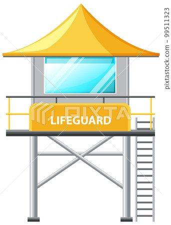 Beach lifeguard tower isolated Beach lifeguard tower isolated 99511323