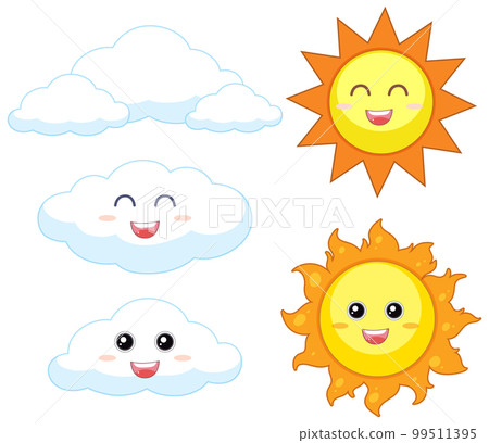 Set of sun and cloud Set of sun and cloud 99511395