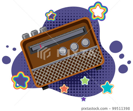 Vintage transistor radio cartoon Vintage transistor radio cartoon 99511398