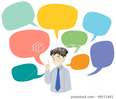 Business man with bubble speech 99511401