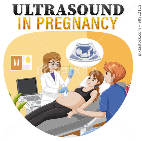 Ultrasound in pregnancy for banner or poster design 99512115