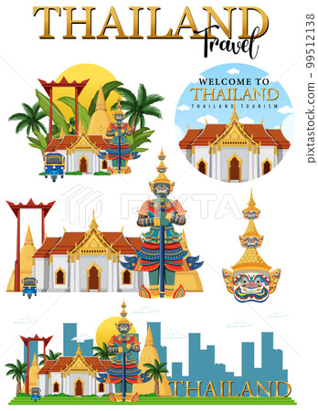 Bangkok Thailand Landmark Logo Banner Bangkok Thailand Landmark Logo Banner 99512138