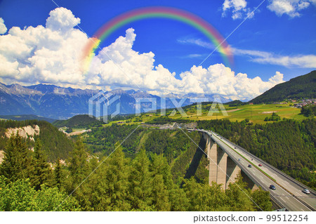 beautiful european bridge in tyrol 99512254