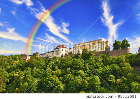 Beautiful city along the Danube 99512691