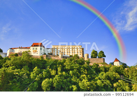 Beautiful city along the Danube 99512694