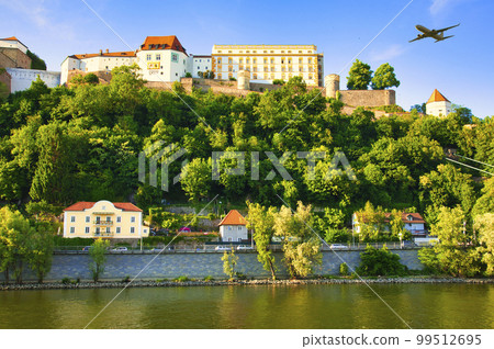Beautiful city along the Danube 99512695