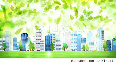 Fresh green leaf building background Fresh green leaf building background 99512753
