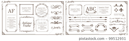 優雅的框架。設計模板。一組華麗的相框。 99512931