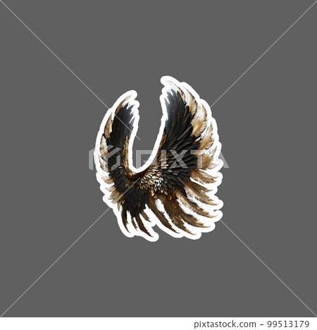 black and gold angel wings sticker black and gold angel wings sticker 99513179
