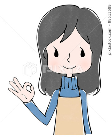 好的標誌一個女人的插圖 99513689