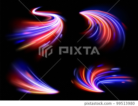 Realistic set of long exposure light effects 99513980