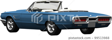 Car 1964 Ford, Thunderbird convertible cutout image illustration 99513988