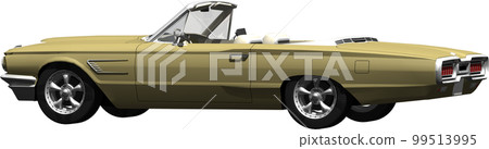 汽車 1964 福特，Thunderbird 敞篷車剪紙圖像插圖 99513995