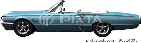 Car 1964 Ford, Thunderbird convertible cutout image illustration 99514003