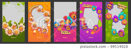 Groovy social media frame, retro story template 99514028