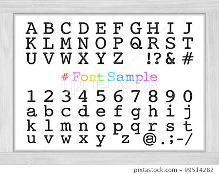 Faded black stamp letters, round typewriter style font sample 99514282