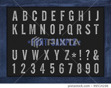 White stamp letters with faded edges, chalk-like font sample 99514286