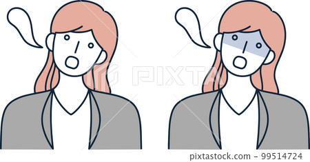 Shocked woman simple illustration 99514724