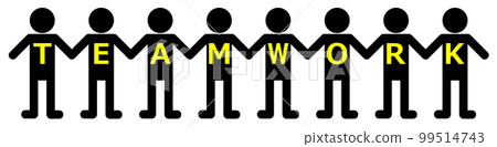 Illustration of people holding hands side by side Illustration of people holding hands side by side 99514743