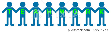 Illustration of people holding hands side by side Illustration of people holding hands side by side 99514744