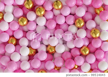 Pink Glossy Balls Background 99514843