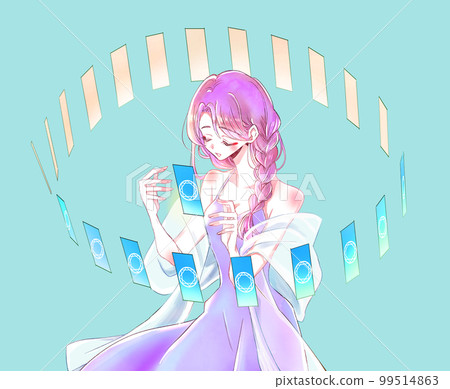 算命女人塔羅牌紫色 99514863