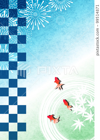 Fireworks Goldfish in the hot summer background Fireworks Goldfish in the hot summer background 99514871