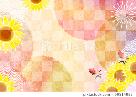 向日葵煙花金魚背景 向日葵煙花金魚背景 99514982