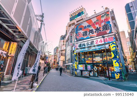 Tokyo cityscape in Japan Looking at the Kanda station west exit direction etc. from the Kanda station north exit (Yasukuni Dori direction exit) side 99515040
