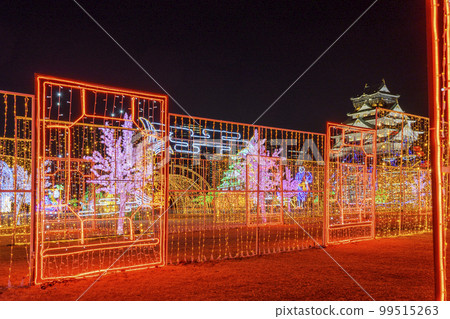 Osaka Castle Illuminage 2022 Illumination and Osaka Castle Tower 99515263