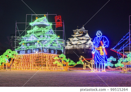 Osaka Castle Illuminage 2022 Illumination and Osaka Castle Tower Osaka Castle Illuminage 2022 Illumination and Osaka Castle Tower 99515264